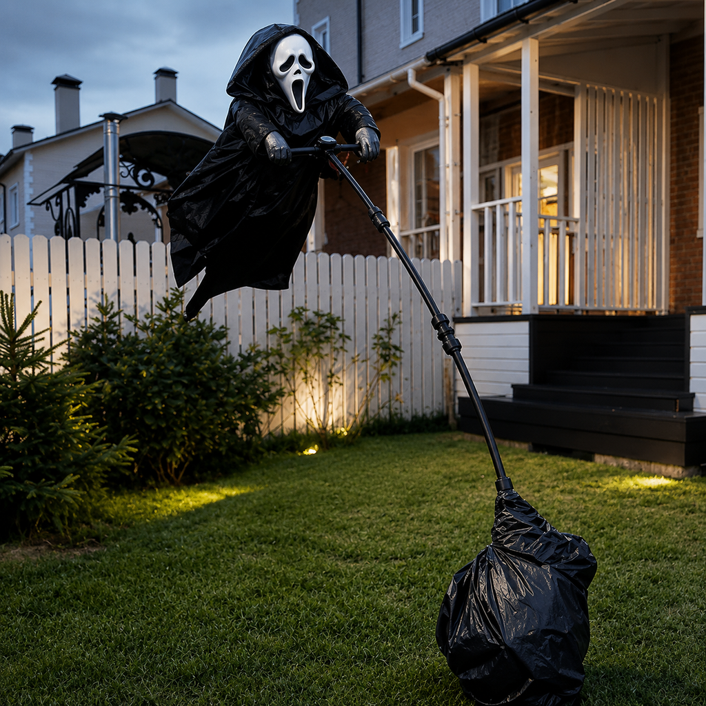 Decoración Fantasma Espeluznante de Halloween 👻 – Túnica con Cuervo Decorativo para Quedadas y Fiestas