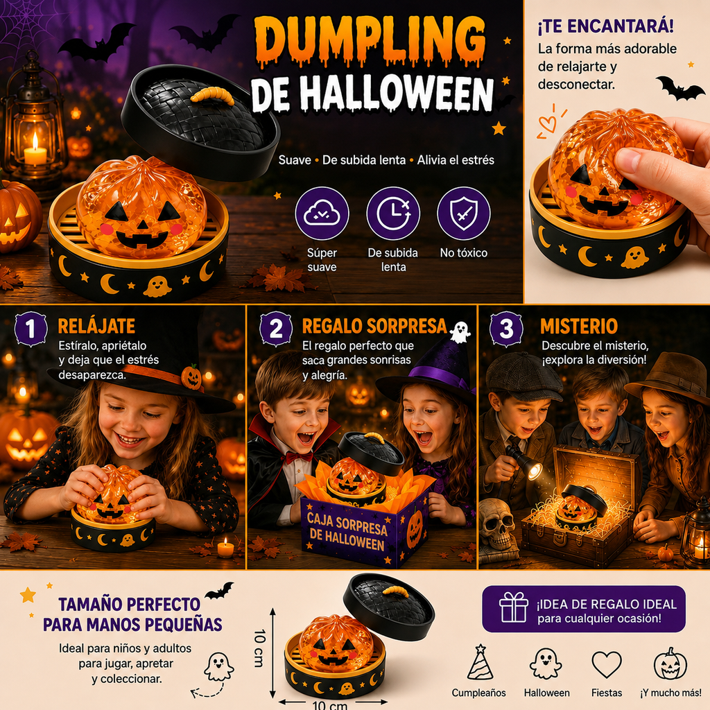 Cajas Sorpresas de Halloween 🎃 – Squishy Antiestrés de 5 estilos diferentes